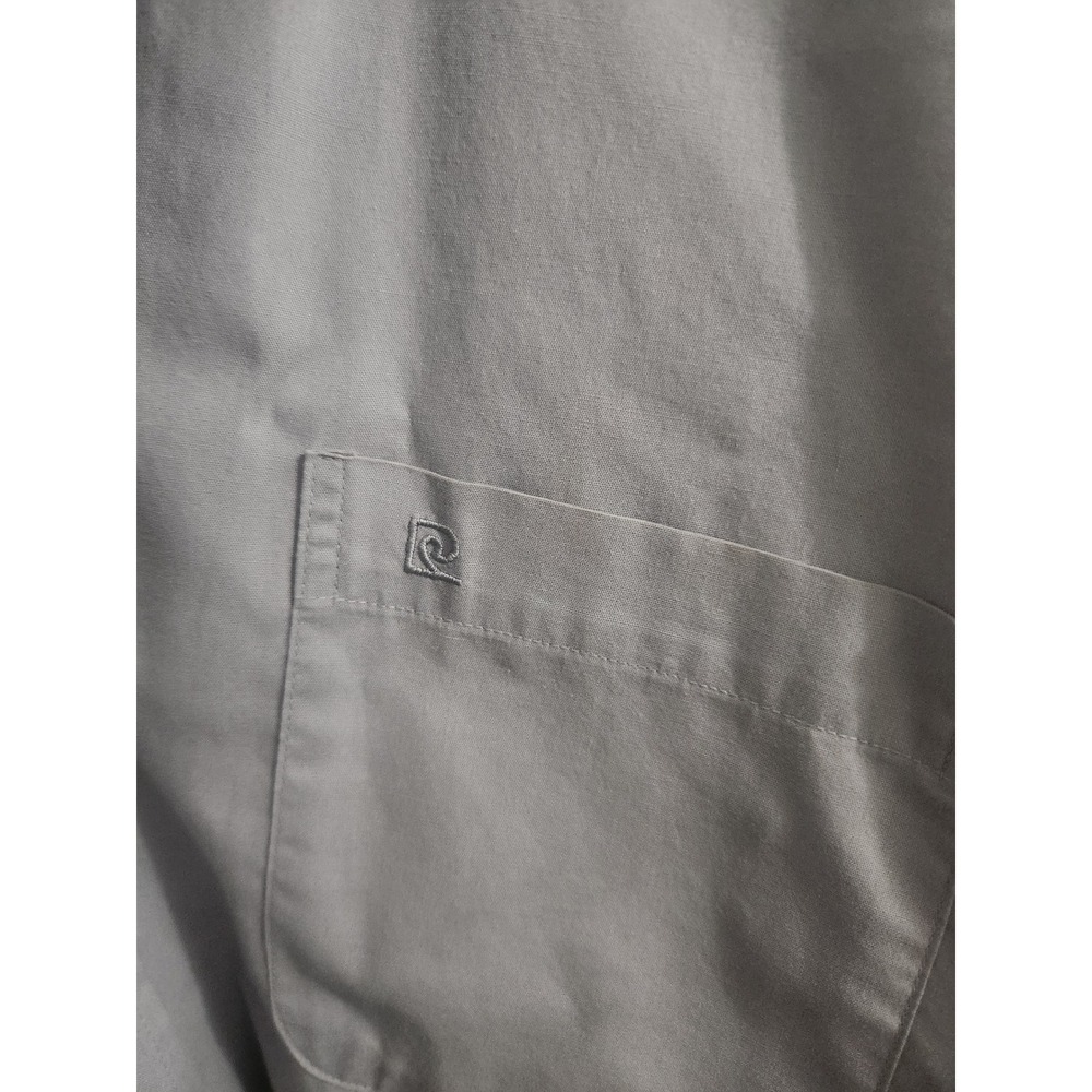 Pierre Cardin Mens Gray Long Sleeve Button Down Dress Shirt 16.5 34/35 Pocket - Picture 3 of 5
